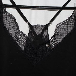 Black Lace Detailed Tank Top